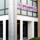 Roze seringen bloemen spandoek (Buitenkant Gebouw)