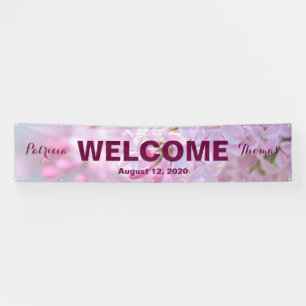Roze seringen bloemen spandoek