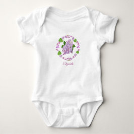 roze seringen met knoppen en bladeren cirkel aquar romper