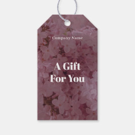 Roze seringen thema cadeaulabel
