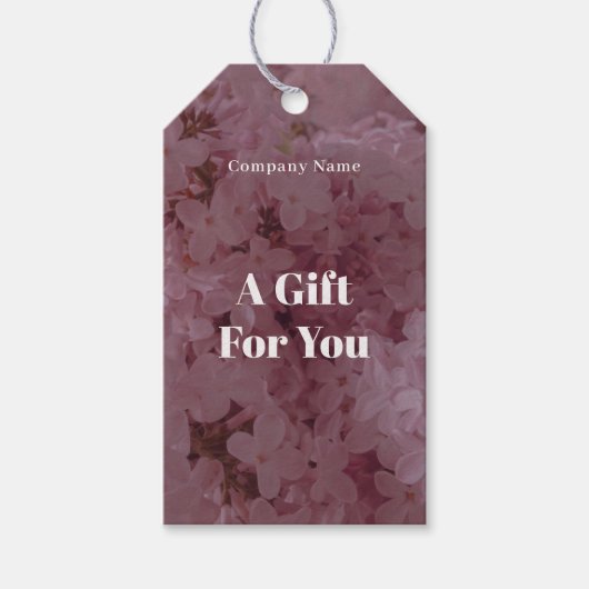 Roze seringen thema cadeaulabel (Voorkant)
