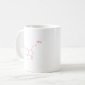 Roze Serotonine Molecule Structuur Koffiemok (Voorkant links)