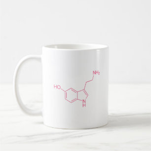 Roze Serotonine Molecule Structuur Koffiemok