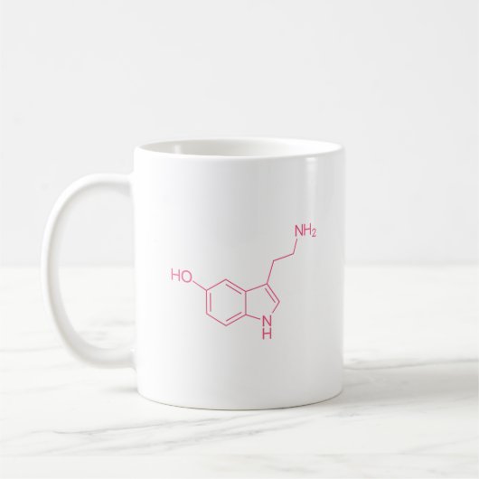 Roze Serotonine Molecule Structuur Koffiemok (Links)