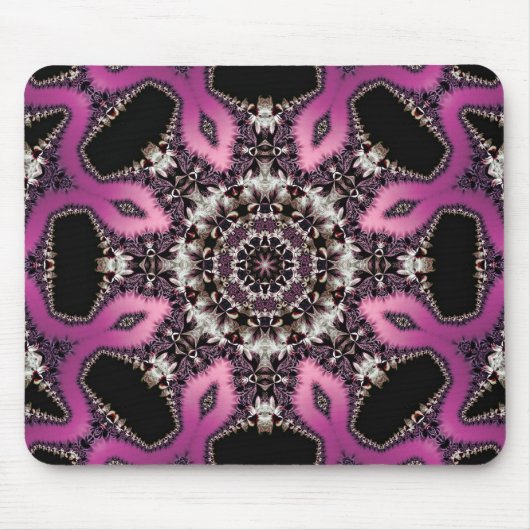 Roze Serpent Fractal Mandala Mousepad Muismat (Voorkant)