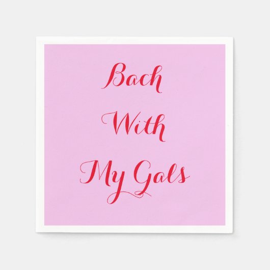 roze servetten op maat voor vrijgezellenfeest (Voorkant)