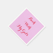 roze servetten op maat voor vrijgezellenfeest (Hoek)