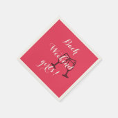 roze servetten op maat voor vrijgezellenfeest (Hoek)