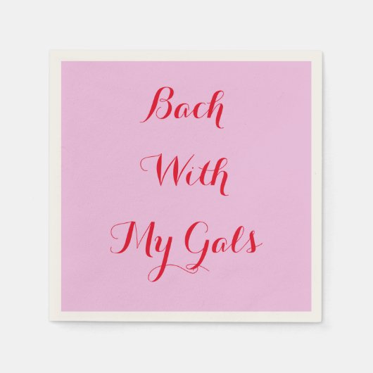 roze servetten op maat voor vrijgezellenfeest (Voorkant)