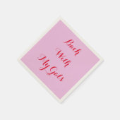 roze servetten op maat voor vrijgezellenfeest (Hoek)