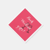 roze servetten op maat voor vrijgezellenfeest (Hoek)