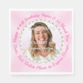 Roze servetten papier. Aangepaste servetten met FO (Voorkant)