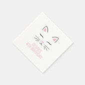 Roze servetten voor verjaardagsfeestje van kitten (Hoek)