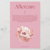 Roze Service Nazorg Huidverzorging Flyer (Achterkant)