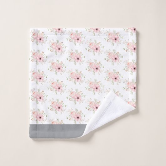 Roze set handdoeken van Floral (Wasdoekje)