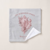 Roze set handdoeken van Shell Bath (Wasdoekje)