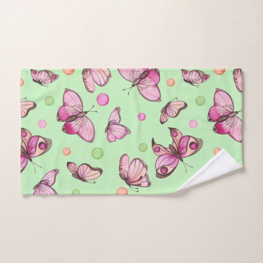 Roze set handdoeken voor Butterfly Bath (Handdoek)
