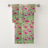 Roze set handdoeken voor flamingo Bathroom (Insitu)