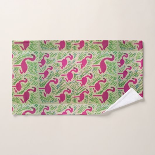 Roze set handdoeken voor flamingo Bathroom (Handdoek)