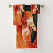 Roze set handdoeken voor flamingo Bathroom (Insitu)
