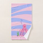 Roze set handdoekjes voor octopus bad handdoek (Handdoek)