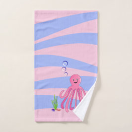 Roze set handdoekjes voor octopus bad handdoek