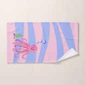 Roze set handdoekjes voor octopus bad handdoek (Handdoek)