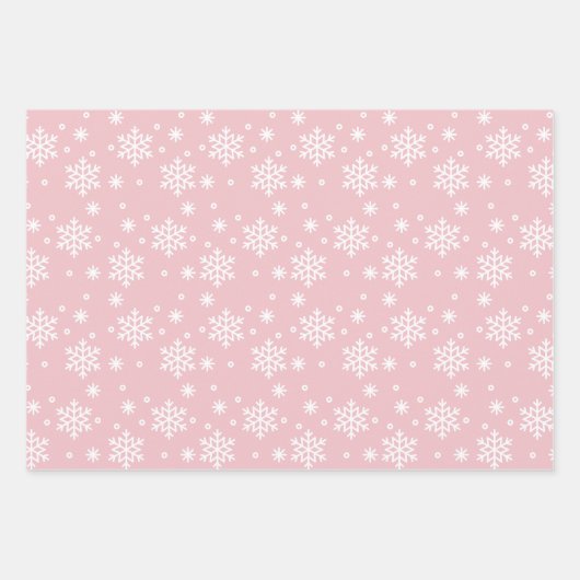 Roze set kerstinpakken papier van 3 inpakpapier vel (Voorkant 3)