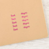 (Roze Set van 10) Elegante handtekening naam Sticker