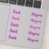 (Roze Set van 10) Elegante handtekening naam Sticker