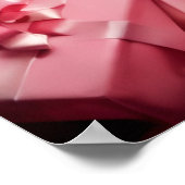 Roze Sexy Kerstmis Pinup Lady Poster (Hoek)