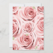 Roze Shabby Chic Bloemrozen Rustieke Glam Trouwdag Kaart (Achterkant)