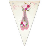 Roze Shabby Chic Floral Ballet Slippers Vlaggetjes (Tweede vlag)