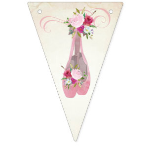 Roze Shabby Chic Floral Ballet Slippers Vlaggetjes