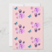 Roze Shabby Chic Flower Huwelijksuitnodiging Kaart (Achterkant)