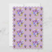 Roze Shabby Chic Flower Pansy bruiloft uitnodiging (Achterkant)