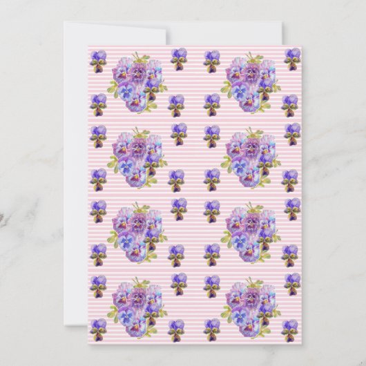 Roze Shabby Chic Flower Viola Huwelijksuitnodiging Kaart (Achterkant)