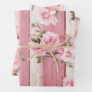 Roze Shabby Chic Inpakpapier Vellen