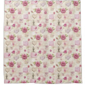  Roze Shabby Chic Pattern Douchegordijn (Voorkant)