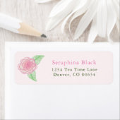 Roze Shabby Chic Roos Return Address Label (Insitu)