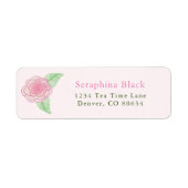 Roze Shabby Chic Roos Return Address Label (Voorkant)