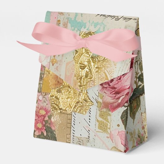 Roze Shabby Chic Rozen Bedankdoosjes (Voorkant Zijde)