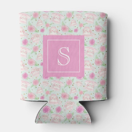 Roze Shabby Chic Tea Party - Gepersonaliseerd Blikjeskoeler (Achterkant)