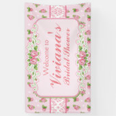 Roze, Shabby Chic Vrijgezellenfeest Banner (Verticaal)