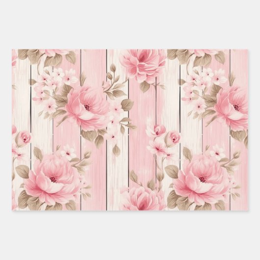  Roze Shabby Chic Wrapping Papiervellen Inpakpapier Vel (Voorkant 3)