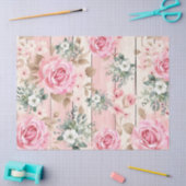 Roze Shabby Chique Rozen & Eucalyptus Tissuepapier (Craft)