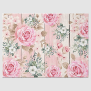  Roze Shabby Chique Rozen & Eucalyptus Tissuepapier