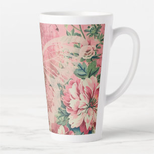 Roze Shabby Cottage Butterfly Latte Mok