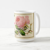  Roze Shabby Rozen Koffiebeker Koffiemok (Voorkant rechts)