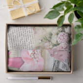  roze Shabby Schriftelijke boektekst Collage Tissuepapier (Geschenk)